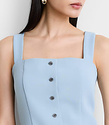 LOFT Versa Crepe Drape Button Bustier Top carousel Product Image 4
