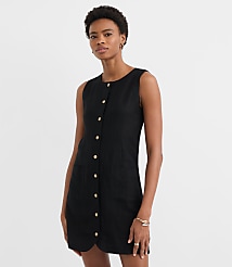 Linen Blend Button Mini Pocket Dress carousel Product Image 2