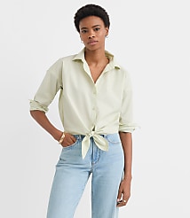 Petite Poplin Tie Front Everyday Shirt carousel Product Image 1