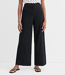 Petite Linen Cotton Pull On Wide Leg Pants carousel Product Image 2