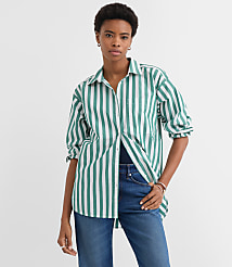 Petite Striped Poplin Everyday Oversized Pocket Shirt carousel Product Image 1