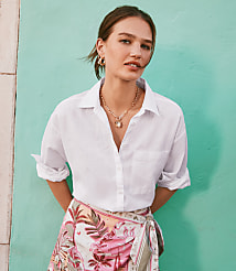 Petite Linen Cotton Everyday Oversized Pocket Shirt carousel Product Image 1
