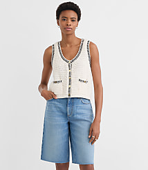Scoop Neck Pocket Sweater Vest carousel Product Image 1