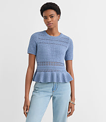 Pointelle Peplum Sweater carousel Product Image 1