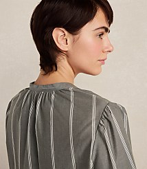 Haven Well Within Organic Cotton Poplin Stripe Long Sleeve Top carousel Product Image 3