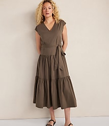 Haven Well Within Organic Cotton Poplin Tiered Midi Dress carousel Product Image 1