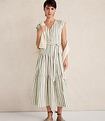 Haven Well Within Organic Cotton Poplin Stripe Tiered Midi Dress carousel Product Image 4