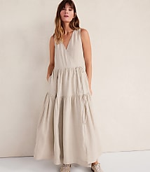 Haven Well Within Everweave Linen Tiered Wrap Dress carousel Product Image 1