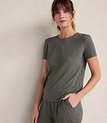 Haven Well Within Drapey Rib Knit Short Sleeve Crewneck carousel Product Image 1