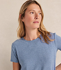 Haven Well Within Drapey Rib Knit Short Sleeve Crewneck carousel Product Image 3