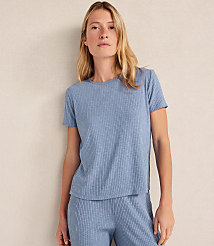 Haven Well Within Drapey Rib Knit Short Sleeve Crewneck carousel Product Image 1