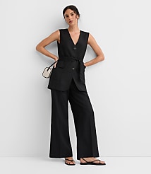 Petite Linen Blend Belted Pocket Vest carousel Product Image 2