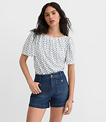 Floral Flutter Sleeve Boatneck Top carousel Product Image 1