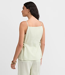 Side Tie Linen Cotton Strappy Vest Top carousel Product Image 3