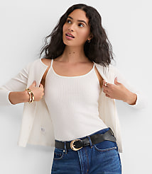 Dotted Pointelle Ruffle Ribbed Tank Top carousel Product Image 1