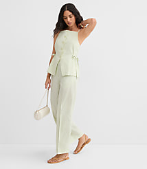 Side Tie Linen Cotton Strappy Vest Top carousel Product Image 2
