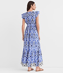 Petite LOFT Beach Ikat Bow Cutout Maxi Pocket Dress carousel Product Image 3