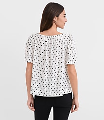 Dotted Flutter Sleeve Boatneck Top carousel Product Image 2