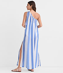 LOFT Beach Striped One Shoulder Swimsuit Coverup carousel Product Image 4
