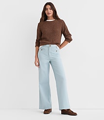 Welt Pocket Palmer Wide Leg Pants in Twill carousel Product Image 1
