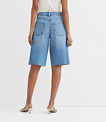 Rivete High Rise Denim Bermuda Shorts in Vintage Mid Wash carousel Product Image 4