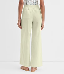 Petite Linen Cotton Pull On Wide Leg Pants carousel Product Image 2