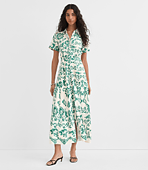 Floral Seamed Maxi Shirtdress carousel Product Image 2