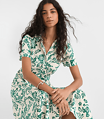 Floral Seamed Maxi Shirtdress carousel Product Image 1