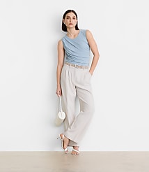 Petite LOFT Versa Mesh Ruched Tank Top carousel Product Image 1
