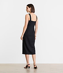 Petite LOFT Versa Pure Spun Strappy Button Midi Dress carousel Product Image 3