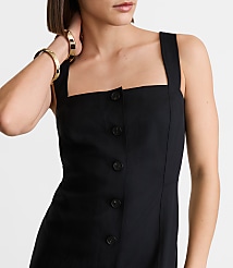 LOFT Versa Pure Spun Strappy Button Midi Dress carousel Product Image 4