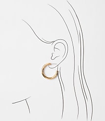 Mixed Metal Hoop Earring Set carousel Product Image 2