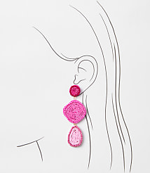 Linear Fabric Wrapped Statement Earrings carousel Product Image 2