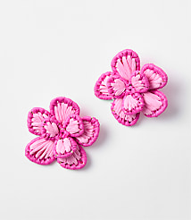 LOFT Beach Floral Raffia Statement Earrings carousel Product Image 1