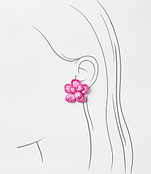 LOFT Beach Floral Raffia Statement Earrings carousel Product Image 2