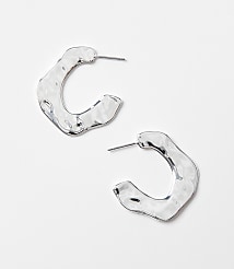 Molded Metal Hoop Earrings carousel Product Image 1