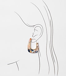 Multicolored Tortoiseshell Print Hoop Earrings carousel Product Image 2