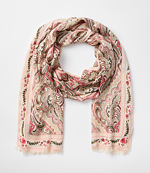 Floral Border Paisley Scarf carousel Product Image 1