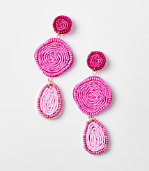 Linear Fabric Wrapped Statement Earrings carousel Product Image 1