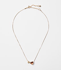 Tortoiseshell Print Mini Heart Necklace carousel Product Image 1
