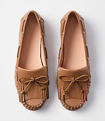 Fringe Bow Moccasins carousel Product Image 2