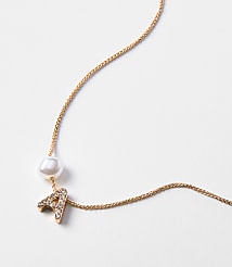 Pearlized Pave Initial Necklace carousel Product Image 2