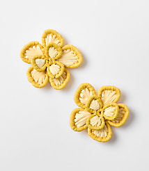 LOFT Beach Floral Raffia Statement Earrings carousel Product Image 1