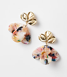 Multicolored Tortoiseshell Print Petaled Statement Earrings carousel Product Image 1