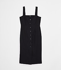 Petite LOFT Versa Pure Spun Strappy Button Midi Dress carousel Product Image 5