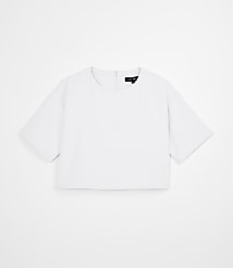 Petite LOFT Versa Crepe Drape Relaxed Tee carousel Product Image 5