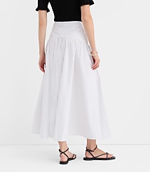 Striped Yoke Poplin Maxi Skirt carousel Product Image 2