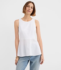 Linen Cotton Peplum Top carousel Product Image 1
