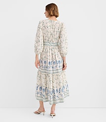 Petite Border Floral Flounce Midi Dress carousel Product Image 3