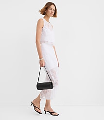 Petite Lace Overlay Midi Skirt carousel Product Image 2